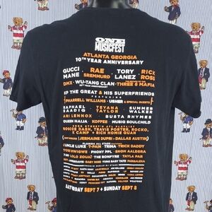 Fubu One Music Fest Atlanta GA double-sided black & orange LG concert t-shirt